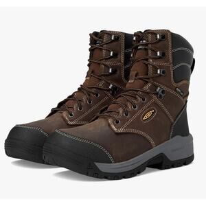 Keen Utility Mens Evanston 8in WP Soft Toe 600G Bison/Black Leather Boots 12EE